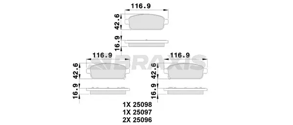 AB0100 BRAXIS Комплект тормозных колодок, дисковый тормоз (фото 1)