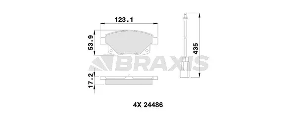 AB0109 BRAXIS Комплект тормозных колодок, дисковый тормоз (фото 1)