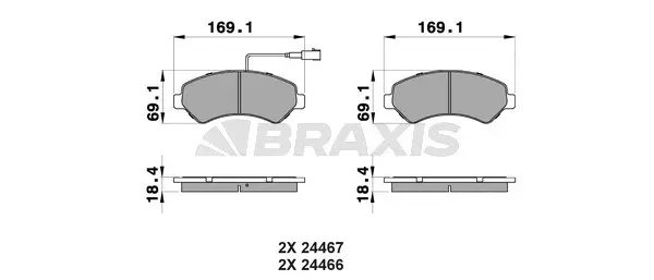 AB0111 BRAXIS Комплект тормозных колодок, дисковый тормоз (фото 1)