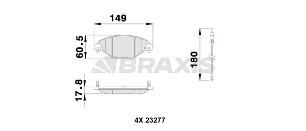 AB0114 BRAXIS Комплект тормозных колодок, дисковый тормоз (фото 1)