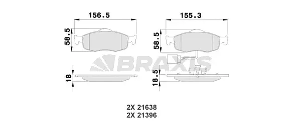 AB0116 BRAXIS Комплект тормозных колодок, дисковый тормоз (фото 1)