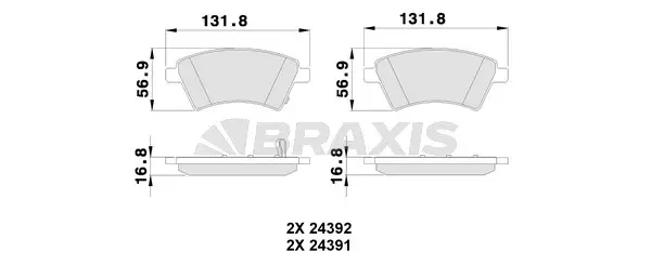 AB0121 BRAXIS Комплект тормозных колодок, дисковый тормоз (фото 1)