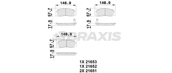 AB0122 BRAXIS Комплект тормозных колодок, дисковый тормоз (фото 1)