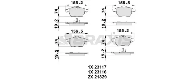 AB0130 BRAXIS Комплект тормозных колодок, дисковый тормоз (фото 1)