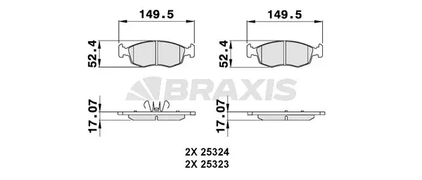 AB0135 BRAXIS Комплект тормозных колодок, дисковый тормоз (фото 1)