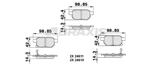 AB0138 BRAXIS Комплект тормозных колодок, дисковый тормоз (фото 1)