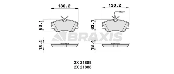 AB0143 BRAXIS Комплект тормозных колодок, дисковый тормоз (фото 1)