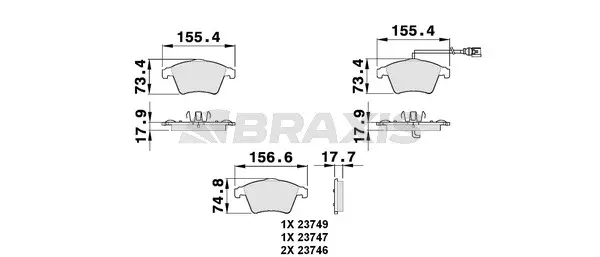 AB0148 BRAXIS Комплект тормозных колодок, дисковый тормоз (фото 1)