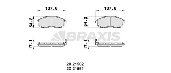 AB0154 BRAXIS Комплект тормозных колодок, дисковый тормоз (фото 1)