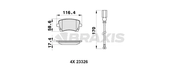 AB0159 BRAXIS Комплект тормозных колодок, дисковый тормоз (фото 1)