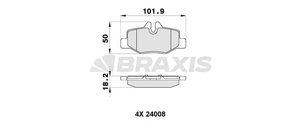 AB0164 BRAXIS Комплект тормозных колодок, дисковый тормоз (фото 1)