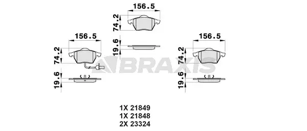 AB0171 BRAXIS Комплект тормозных колодок, дисковый тормоз (фото 1)