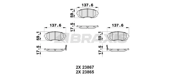 AB0173 BRAXIS Комплект тормозных колодок, дисковый тормоз (фото 1)