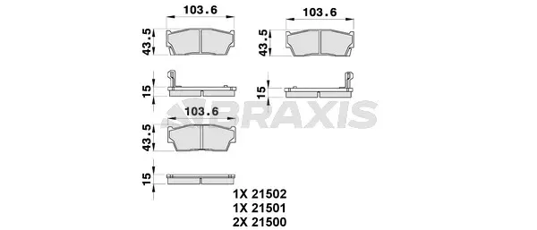 AB0175 BRAXIS Комплект тормозных колодок, дисковый тормоз (фото 1)