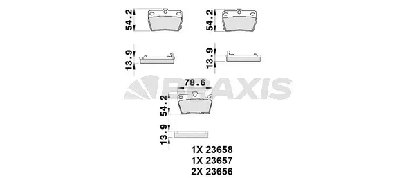 AB0176 BRAXIS Комплект тормозных колодок, дисковый тормоз (фото 1)