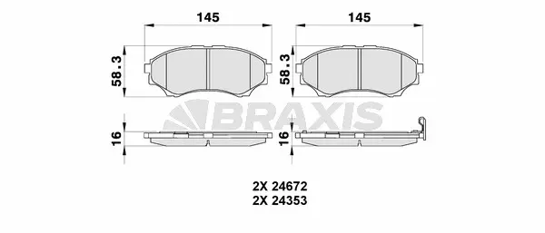 AB0178 BRAXIS Комплект тормозных колодок, дисковый тормоз (фото 1)