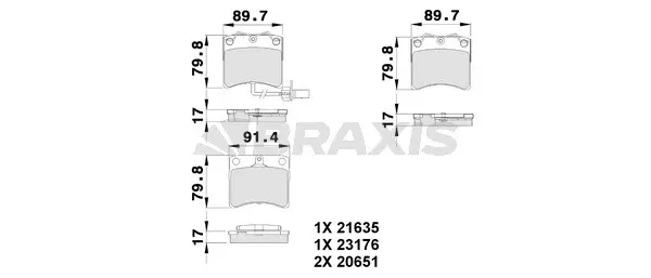 AB0179 BRAXIS Комплект тормозных колодок, дисковый тормоз (фото 1)