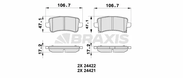 AB0180 BRAXIS Комплект тормозных колодок, дисковый тормоз (фото 1)