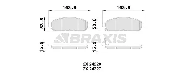 AB0198 BRAXIS Комплект тормозных колодок, дисковый тормоз (фото 1)