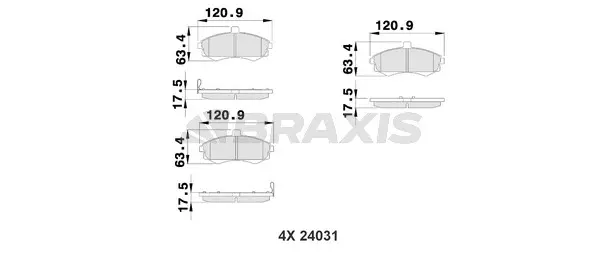 AB0211 BRAXIS Комплект тормозных колодок, дисковый тормоз (фото 1)