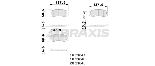 AB0212 BRAXIS Комплект тормозных колодок, дисковый тормоз (фото 1)