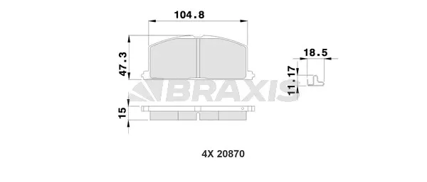 AB0215 BRAXIS Комплект тормозных колодок, дисковый тормоз (фото 1)