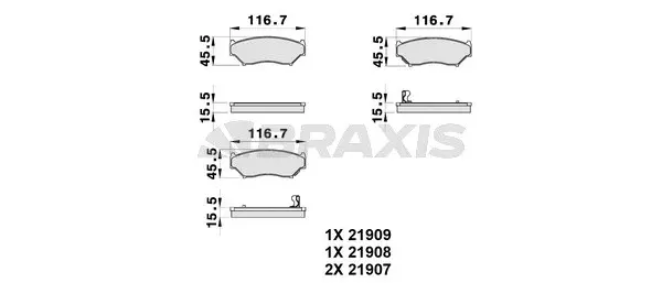 AB0218 BRAXIS Комплект тормозных колодок, дисковый тормоз (фото 1)