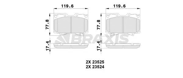 AB0227 BRAXIS Комплект тормозных колодок, дисковый тормоз (фото 1)