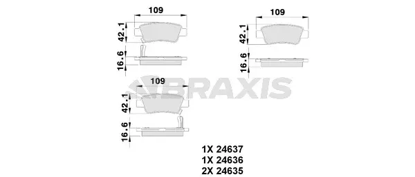 AB0232 BRAXIS Комплект тормозных колодок, дисковый тормоз (фото 1)