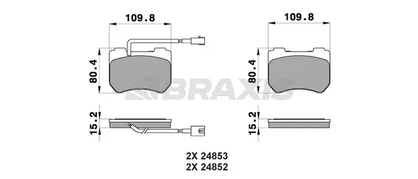 AB0233 BRAXIS Комплект тормозных колодок, дисковый тормоз (фото 1)