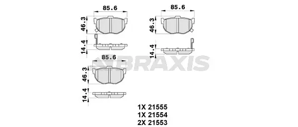 AB0234 BRAXIS Комплект тормозных колодок, дисковый тормоз (фото 1)