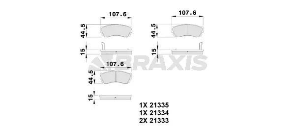 AB0239 BRAXIS Комплект тормозных колодок, дисковый тормоз (фото 1)