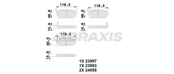 AB0241 BRAXIS Комплект тормозных колодок, дисковый тормоз (фото 1)