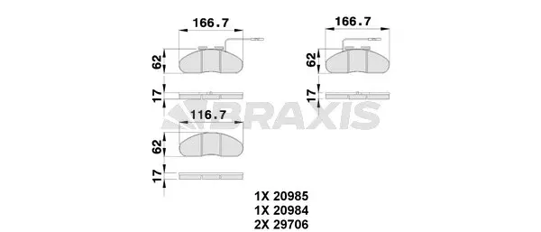 AB0247 BRAXIS Комплект тормозных колодок, дисковый тормоз (фото 1)