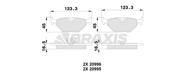 AB0249 BRAXIS Комплект тормозных колодок, дисковый тормоз (фото 1)