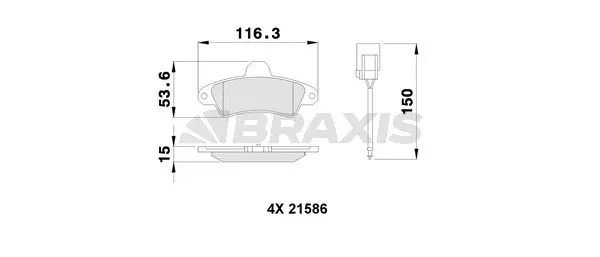 AB0252 BRAXIS Комплект тормозных колодок, дисковый тормоз (фото 1)