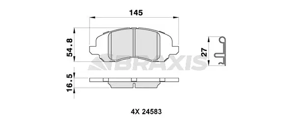 AB0253 BRAXIS Комплект тормозных колодок, дисковый тормоз (фото 1)