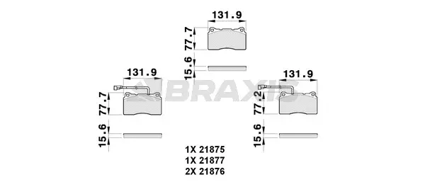 AB0261 BRAXIS Комплект тормозных колодок, дисковый тормоз (фото 1)