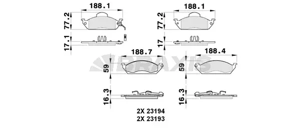 AB0263 BRAXIS Комплект тормозных колодок, дисковый тормоз (фото 1)