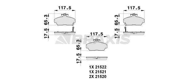 AB0265 BRAXIS Комплект тормозных колодок, дисковый тормоз (фото 1)