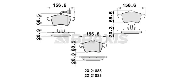 AB0266 BRAXIS Комплект тормозных колодок, дисковый тормоз (фото 1)