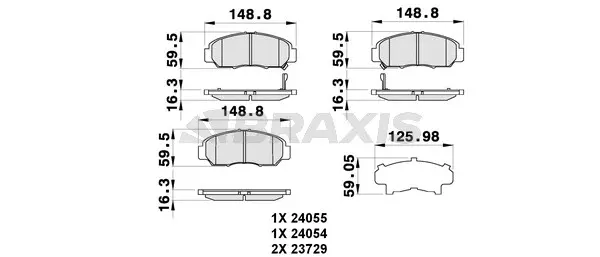 AB0286 BRAXIS Комплект тормозных колодок, дисковый тормоз (фото 1)