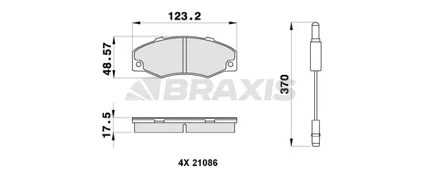 AB0297 BRAXIS Комплект тормозных колодок, дисковый тормоз (фото 1)