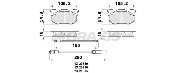 AB0302 BRAXIS Комплект тормозных колодок, дисковый тормоз (фото 1)