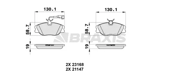 AB0315 BRAXIS Комплект тормозных колодок, дисковый тормоз (фото 1)