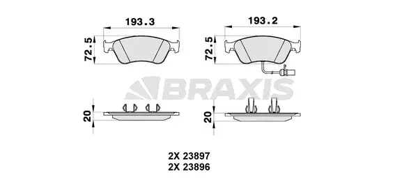 AB0320 BRAXIS Комплект тормозных колодок, дисковый тормоз (фото 1)