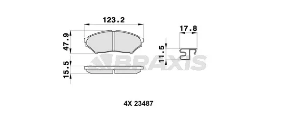 AB0322 BRAXIS Комплект тормозных колодок, дисковый тормоз (фото 1)