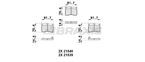 AB0323 BRAXIS Комплект тормозных колодок, дисковый тормоз (фото 1)