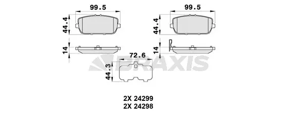 AB0327 BRAXIS Комплект тормозных колодок, дисковый тормоз (фото 1)