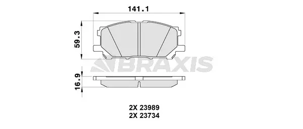 AB0344 BRAXIS Комплект тормозных колодок, дисковый тормоз (фото 1)